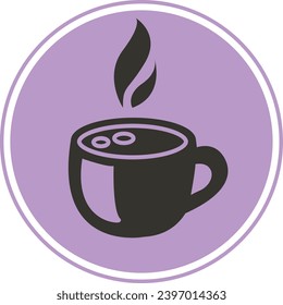 Coffee Mug Icon Design. Cafe Icon Set. Hot Drint Sillhouette. Modern Concept. Vector Restaurant Symbol.