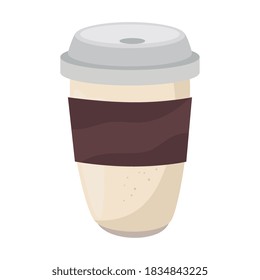 coffee mug icon design of drink caffeine breakfast and beverage theme Vector illustration