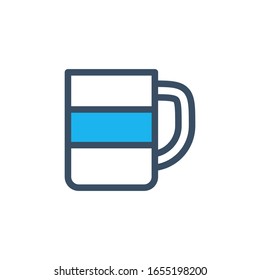 Coffee mug icon designed in filled outline style