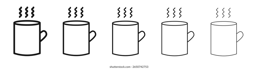 Coffee mug icon flat illustration set logo