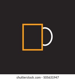 coffee mug icon in flat style