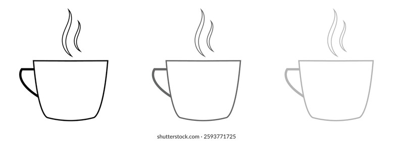 Coffee mug icon. hot coffee or tea cup symbol with steam sign. Vector illustration. 