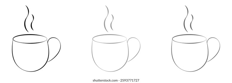 Coffee mug icon. hot coffee or tea cup symbol with steam sign. Vector illustration. 