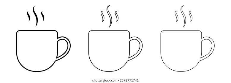 Coffee mug icon. hot coffee or tea cup symbol with steam sign. Vector illustration. 