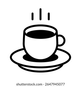coffee mug icon. hot coffee or tea cup symbol with steam sign. 