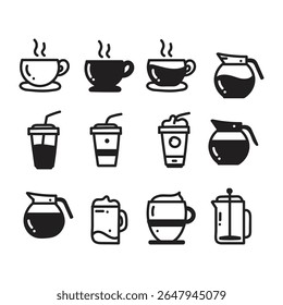 coffee mug icon. hot coffee or tea cup symbol with steam sign. 