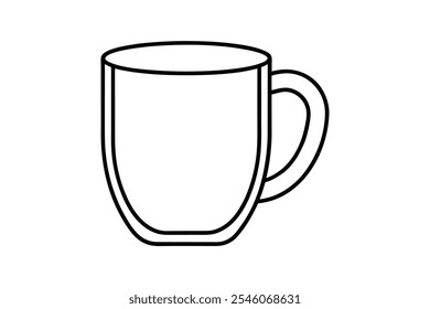 coffee mug icon line art vector illustration design outline