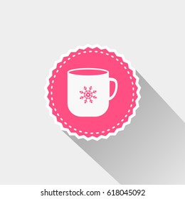 coffee mug icon with long shadow