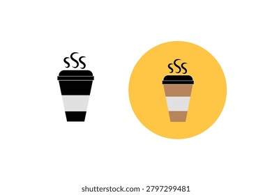 Coffee mug icon on ioslated white background. Restaurant coffe cup