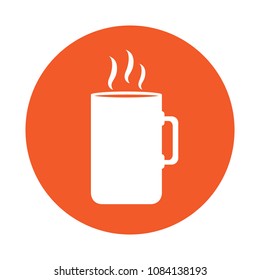 Coffee mug icon on a label