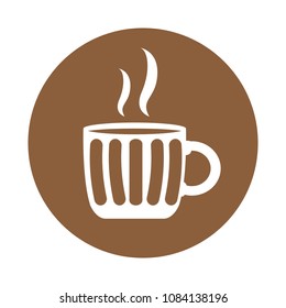Coffee mug icon on a label