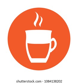 Coffee mug icon on a label