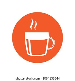 Coffee mug icon on a label