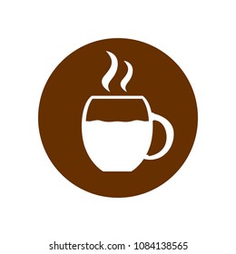 Coffee mug icon on a label