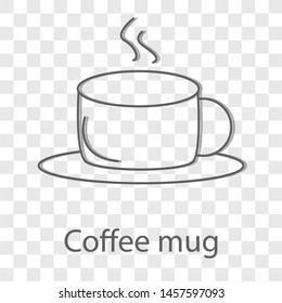 Coffee mug icon on transparency background. Flat style vector illustration.