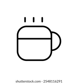 Coffee mug icon Outline set in black and white color