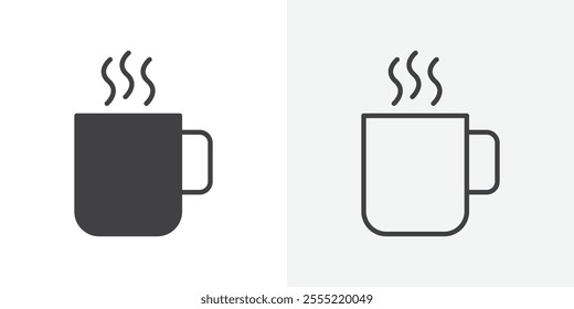 Coffee mug icon. outlined vector style.