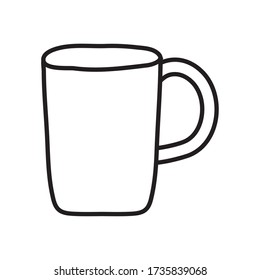 Kaffeetuchikon über weißem Hintergrund, Linienstil, Vektorgrafik