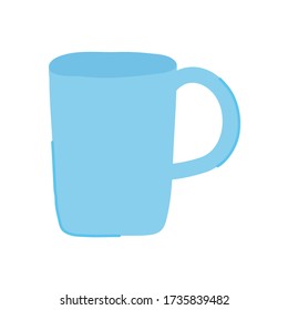 coffee mug icon over white background, flat style, vector illustration