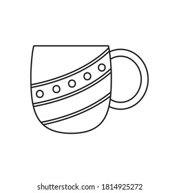 icono de taza de café sobre fondo blanco, estilo de línea, ilustración vectorial