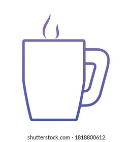 coffee mug icon over white background, gradient style, vector illustration