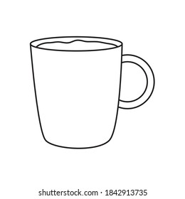 Kaffeebeutel-Symbol auf weißem Hintergrund, Linienstil, Vektorgrafik