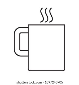 coffee mug icon over white background, line style, vector illustration