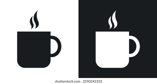 Coffee mug icon pack in black color.