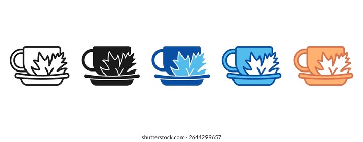 Coffee Mug Icon Set Multiple Style Collection