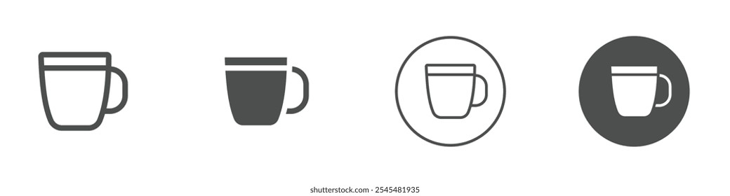 Coffee mug icon Simple outline vector logo