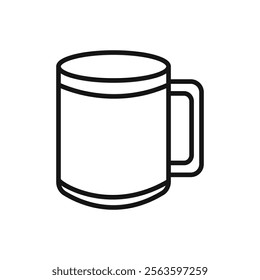 Coffee mug icon Simple thin line flat symbol