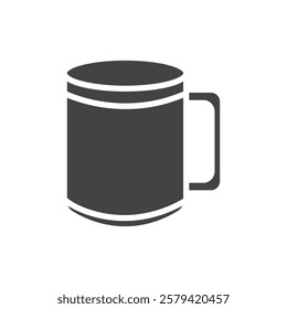 Coffee mug icon Simple thin line flat symbol