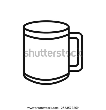 Coffee mug icon Simple thin line flat symbol