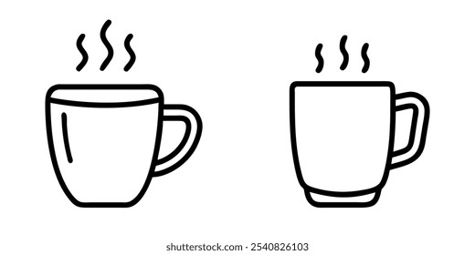 Coffee Mug icon Tea Mug icon outline art design isolated on a white background