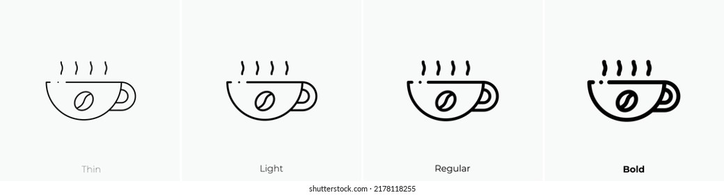 coffee mug icon. Thin, Light Regular And Bold style design isolated on white background