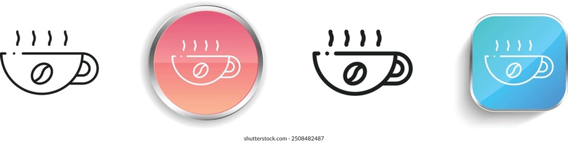 coffee mug icon. Thin Linear, Regular and Button Style Design Isolated On White Background