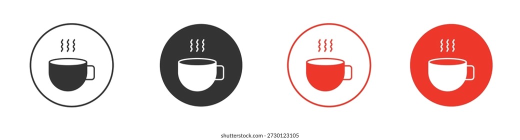 Icono de la taza de café para ui o ux aislado en blanco para el App móvil, editable