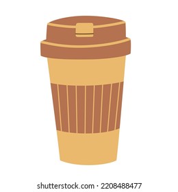 Kaffeebeutel-Symbol, Vektorgrafik der wiederverwendbaren Tasse für Kaffee, bringen Sie Ihre eigene Tasse mit, Null-Abfalllifestyle, einzelne farbige Clipkunst auf weißem Hintergrund