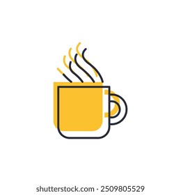 Ilustración vectorial del icono de la taza de café. Símbolo de la taza de café aislado en el fondo blanco