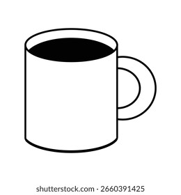 Ilustración vectorial del icono de la taza de café. Símbolo de la taza de café aislado en el fondo blanco