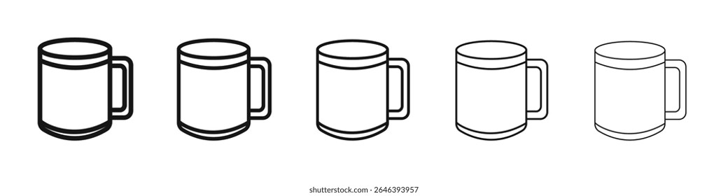 Coffee mug icon vector outline set illustration sign