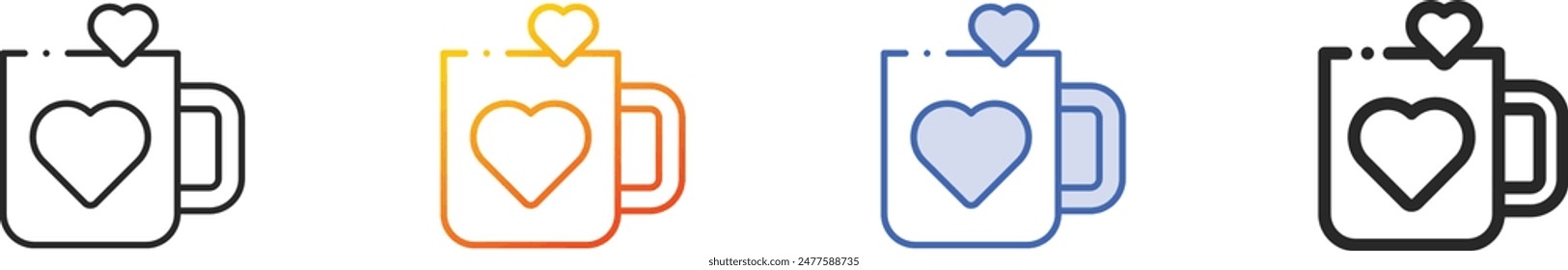 coffee mug icon.Thin Linear, Gradient, Blue Stroke and bold Style Design Isolated On White Background
