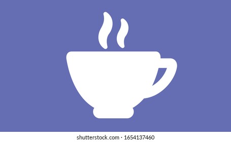  coffee mug illustration  on purple background 
