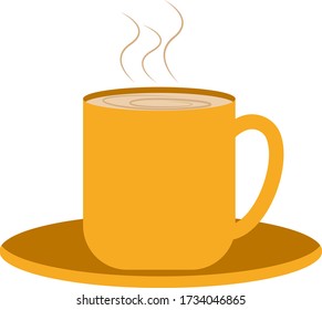 Café en taza, ilustración, vector sobre fondo blanco