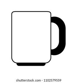 Coffee mug isolated in black and white