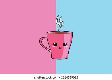 Coffee Mug Kawaii Cute Illustration Character