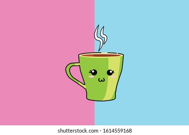 Coffee Mug Kawaii Cute Illustration Character