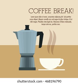 coffee mug kettle pot break shop store icon. Colorfull illustration. Vector graphic