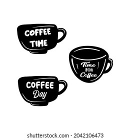 Coffee mug with lettering vector illustration
