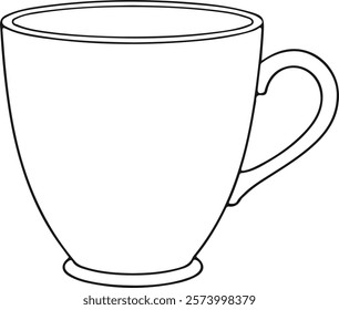 Coffee mug line art black color eps vector 